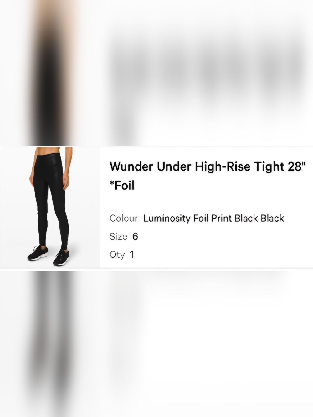 Lululemon Wonder Under High-Rise Tight 28” Foil Black – Size 6 - Picture 10 of 10